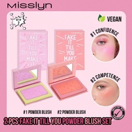 MISSLYN-2PCS Fake It Till You Powder Blush Set, FAKE IT TILL YOU MAKE IT Powder Blush,Matte Powder B