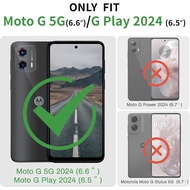 SUANPOT for Motorola Moto G 5G 2024/G Play 2024 Wallet case with RFID Blocking Credit Card Holder,Fl