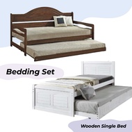 WOODEN BED/SINGLE BED/QUEEN BED/PULL OUT BED/STORAGE BED/BEDFRAME WITH PULL OUT/BED WITH DRAWER/STORAGE BED