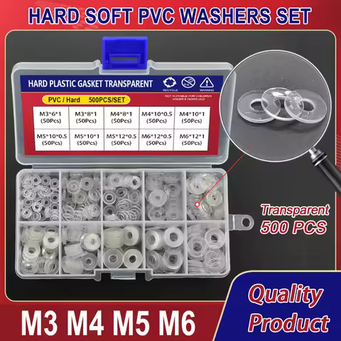 M3 M4 M5 M6 Hard Soft Flat Washers PVC Plastic Gasket Transparent Insulation Plain Gasket Ring Space