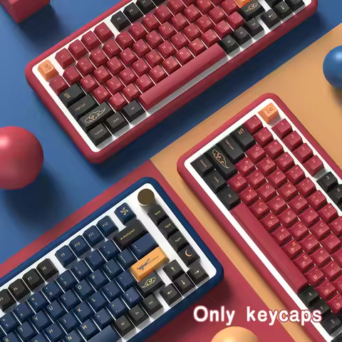 BLUE/RED Samurai Japanese/Korean/German/Spanish/French PBT Keycaps ISO layout Cherry Profile For GMK