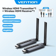 Vention Wireless HDMI Extender Kit 1TX+1RX Up to 200m&657(ft) 5GHz 1080P@60Hz for TV Projector Gamin