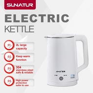 Sunatur Electric Kettle 2L Stainless Steel electric tea kettle hot water Jug Kettle Fast Boiling Homeheld FLS-302