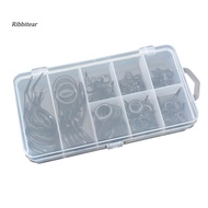 <Ribbitear> 75Pcs 8 Sizes Fishing Rod Guide Line Kit Straight Single Foot Rings Repair Eyes