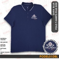 Plus Size Men's Polo T Shirt With 3 button No Pocket Color Dark Blue Code PODEL01DBL