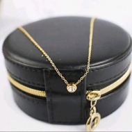 MATA Welcome on store99 store. anti-rust titanium single-eyed round zircon necklace.