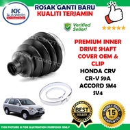 1 Biji - Honda CRV CR-V S9A Accord SM4 SV4 Premium Inner Drive Shaft Boot Cover OEM & Clip