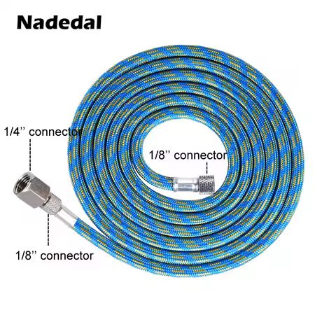 Professional Nylon Braided Airbrush Hose with Standard 1/8"*1.8m(5.9ft) Size Fitting on One End and 