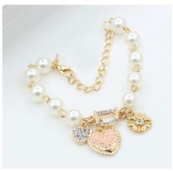 TSM88- women's pearl bracelet with heart decoration imported, beautiful imported bracelet