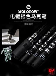 德國MOLOTOW電鍍銀馬克筆 鏡面效果筆頭粗細可選 模型上色電鍍色