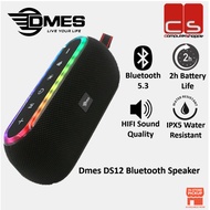 DMES DS12 Bluetooth Speaker RGB Light TWS Wireless 360 Stereo 7W Output Phone Holder AUX TF FM [ BLA