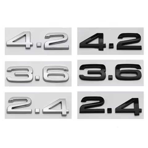 3D ABS Letters 2.4 3.6 4.2 Logo Car Rear Trunk Emblem Badge Sticker Decals for Audi A3 A4 A5 A6 A8 Q