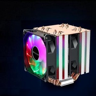 全城熱賣 - 台式電腦cpu散熱器 靜音散熱風扇(6熱管+雙風扇(彩光)標準版定速)