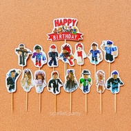 Topper Roblox Hbd Happy Birthday Hiasan Dekorasi Kue Tart Dekor Ultah