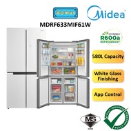 Midea Refrigerator 4 Door Inverter 507L Fridge 4 Doors Peti Ais 4 Pintu Inverter Murah MDRF550FGF28 