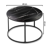 Minimalist Round Marble Motif Living Room Sofa Side Table JS