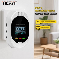 Yieryi เครื่องตรวจจับเครื่องตรวจจับแก๊สรั่วก๊าซ & ร่วม-เครื่องตรวจวัดความปลอดภัยแบบ4-In-1พร้อมอุณหภู