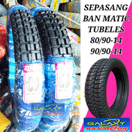 PAKET HEMAT SEPASANG BAN MONTOR Matic TUBELES TRAIL 80/90-14 DAN 90/90-14 BAN LUAR RING 14 zigma tubeles Ban Montor Ban MATIC tubles Ban Trail Tril Semi Trail ban Tahu TAHU ban r14 metic Metic tril semi trail  mtk ring 14 tubeles 80/90-14 tubles 90/90-14