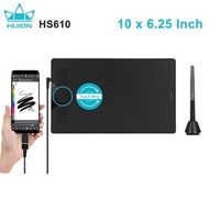 🈹、全新貨品、HUION HS610 繪圖板數字筆平板電腦繪圖板帶傾斜 OTG 無電池手寫筆適用於 Android Windows macOS、附實物圖片