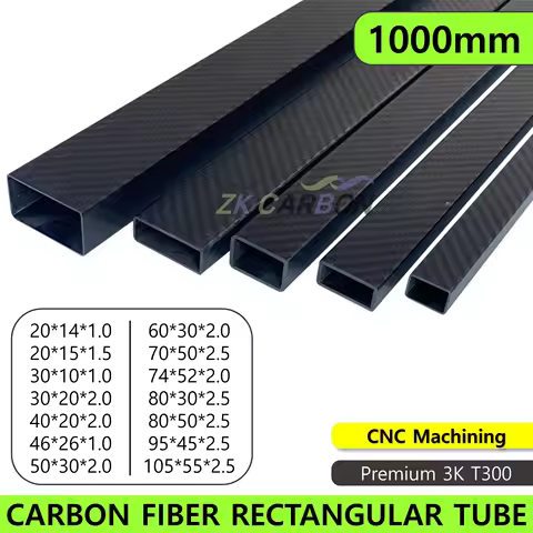 1Pcs Rectangle 3K Full Carbon Fiber Square Tube OD 20mm 30mm 40mm 50mm 60mm Length 1000mm 3K High Ha