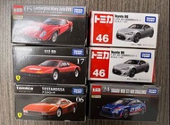 Tomica Premium Ferrari Testarossa 512BB,Lamborghini Miura Toyota Gt86 Subaru WRX