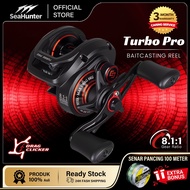 SeaHunter Turbo Pro 8.1:1 Baitcasting Reel BC Pancing,5+1BB 7.2:1 Gear Ratio 8Kg Max,Drag Clicker,Al