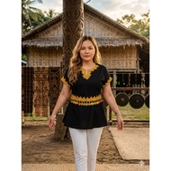 BLOUSE BORNEO TSHIRT BORNEO KAAMATAN TOP KAAMATAN BLOUSE KADAZANDUSUN BLACK GOLD TOP TOP BORNEO