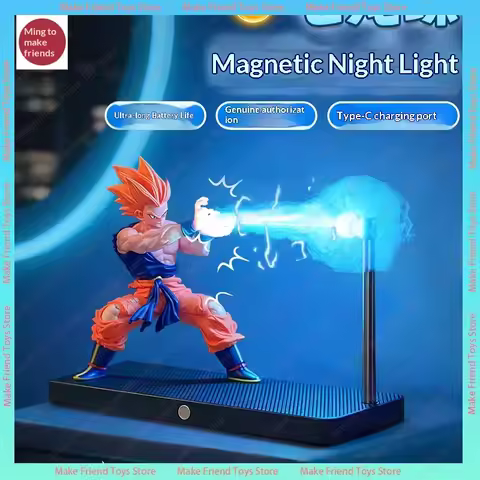 Dragon Ball Z Goku Magnetic Led Lamp Kamehameha Wave Light Anime Night Light Mood Light Desk Decor F