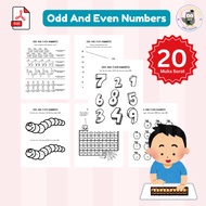 Worksheet Odd & Even Numbers (PDF) – Latihan Nombor Ganjil & Genap Kanak-Kanak
