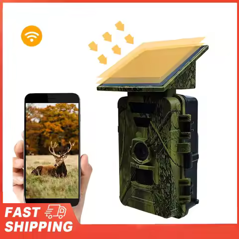 WiFi Hunting Camera Solar Trail Camera 8K 60MP WiFi Wildlife Hunting Camera IP66 Waterproof Outdoor 