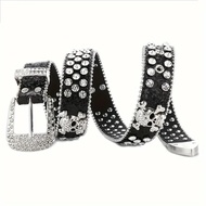 G-0989Stylish Rhinestone Western Cowgirl Style Y2K Belt Sparking Pu Leather BB Belts Jeans Dress Acc