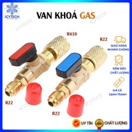 Gas valve, straight ball valve R22 and R410 - ICYTECH