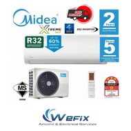[MELAKA AREA] Midea Air conditioner Inverter (R32 Gas) PROMOTION + Free delivery