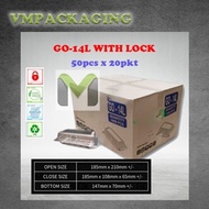 GO-14L OPS Plastic Tray with Lock (BULK 1,000pcs±)Bakery Disposable Clear TRAY / BENXON OPS H14L