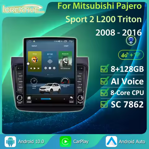 8G 128G IPS For Mitsubishi Pajero Sport 2 L200 Triton 2008-2016 Player GPS Stereo CarPlay DSP RDS Au