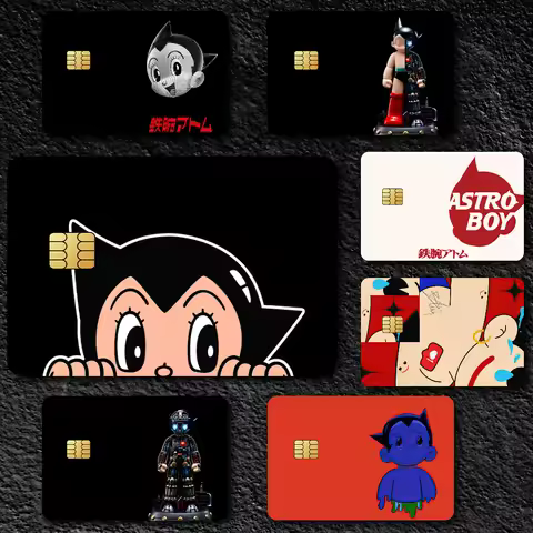 Astro Boy Poster Fashion Waterproof Scratch Pattern New Stickers Decoration 4 PCS Card Cover