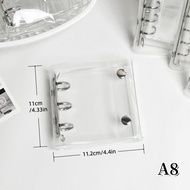 M5/A8/A7/A6 Transparent Binder Sticker Book Sticker Storage Book Double-Clasp Soft Leather Notebook