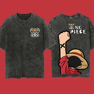 2025 New Unisex One Piece Anime T-Shirt 100% Cotton Gear 5 Luffy Print Round Neck Baggy Short Sleeve
