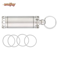YOLANDA   Bottle, Stainless Steel Silver Waterproof Pill Container, Durable Mini Pill Holder Keychai