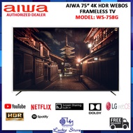 (BULKY) AIWA WS-758G 75″ 4K HDR WEBOS FRAMELESS TV TICKS 4, G SERIES, WS-758G, FREE DELIVERY, WS758G