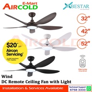 ($1 REPLACEMENT) Bestar DC Remote Ceiling Fan with LED Light 32"/42"/52" Wind