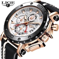 2021 Top Brand LIGE Men Watches Fashion Sport Leather Watch Mens Luxury Date Waterproof Quartz Chronograph Relogio Mascu