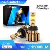 Novsight F03Y 3000K H11 H9 H8 yellow light Car LED Headlight Car Light Bulb Mini Built in Driver A P