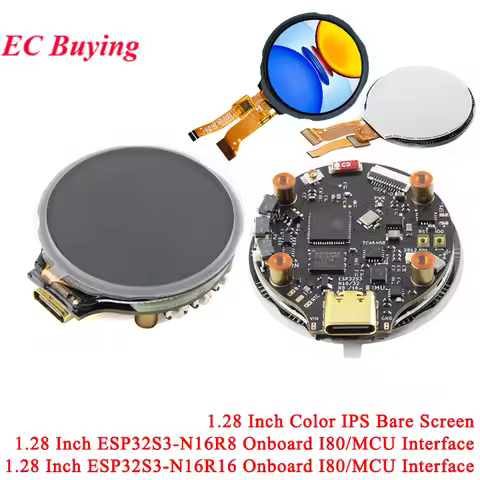1.28 Inch TFT LCD 1.28'' Display Round Color IPS Screen GC9A01 Driver Capacitive Touch 240*240 ESP32