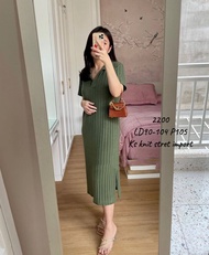 MATILDA KNIT SLIT DRESS CNY POLOS RIB RAJUT PREMIUM DRESS KERAH COLLAR