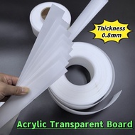 Long Strip Acrylic Transparent Sheet 0.8mm Milky White Diffusion Board Light Strip Bendable Light Di
