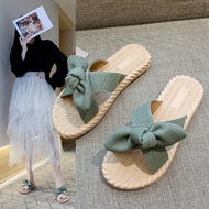 selipar perempuan selipar Influencer Korean Version Fashion Fairy Sandals Slippers Bow