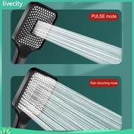 livecity|  Efficient Water Drainage Shower Head High-pressure Shower Head High-pressure Handheld Showerhead with 3 Spray Modes Boost Water Pressure and Anti-clog for Southeast