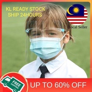 KL SHIP 24hours - KIDS /ADULT FACE SHIELD SET Anti Fog Full Protection Mask Spec Type Face  Glasses type  Frame