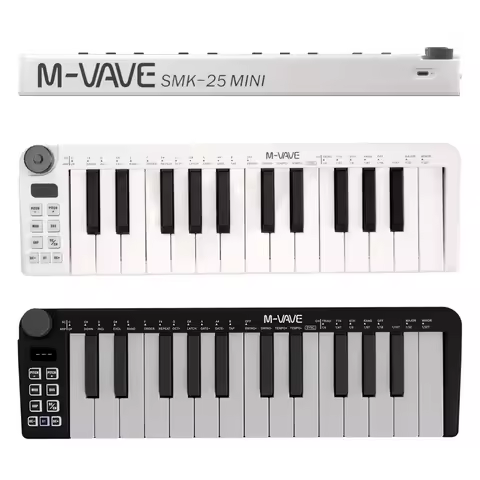 M-VAVE SMK-25mini MIDI Keyboard Rechargeable 25-Key MIDI Control Keyboard instrument Mini Portable U